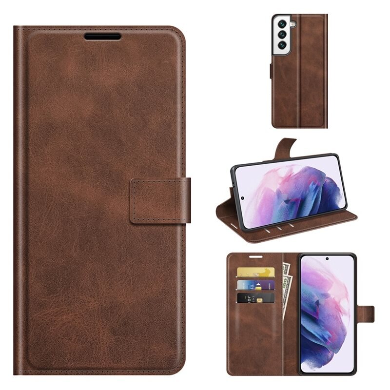 Image of Leather Wallet Galaxy S22 Brown