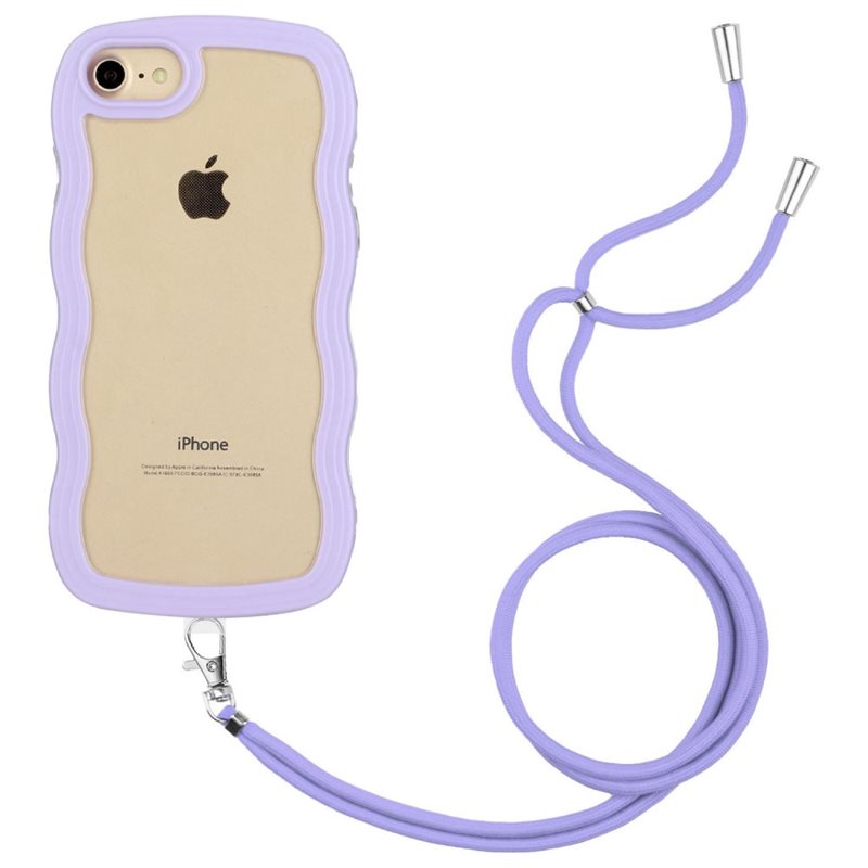 Image of Wavy Edge Skal Halsband iPhone 8 lila