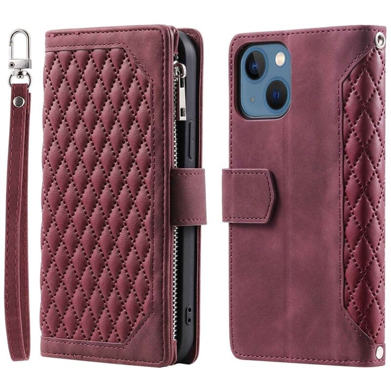 Image of Plånboksväska iPhone 13 Quilted Röd