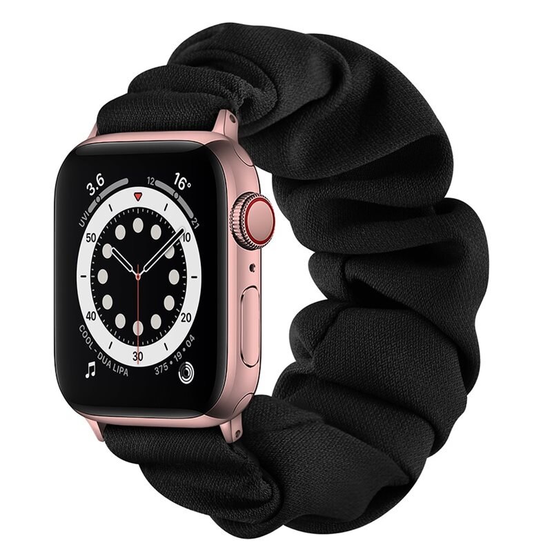 Image of Scrunchie Armband Apple Watch Series 10 42mm svart/roséguld