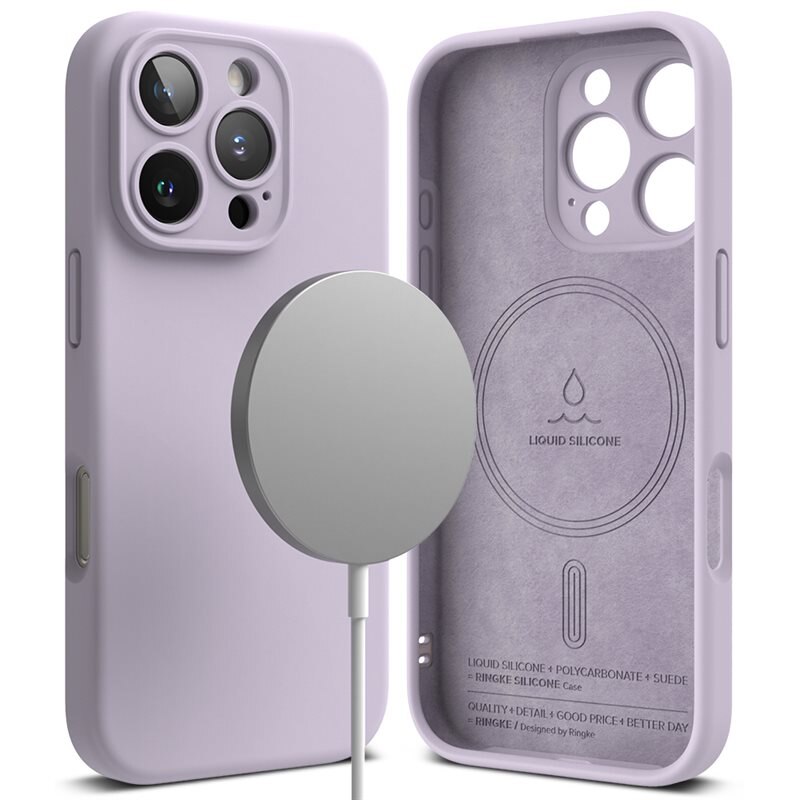 Image of Ringke Silicone Magnetic Case iPhone 16 Pro Light Purple