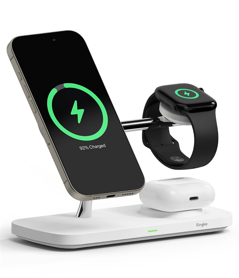 Image of Ringke 3-in-1 Qi2 MagSafe Wireless Charger Stand vit