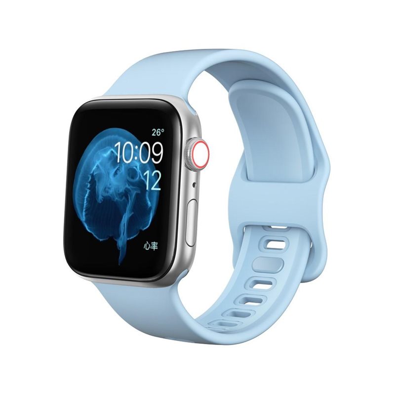 Image of Silikonarmband Apple Watch Series 10 42mm ljusblå