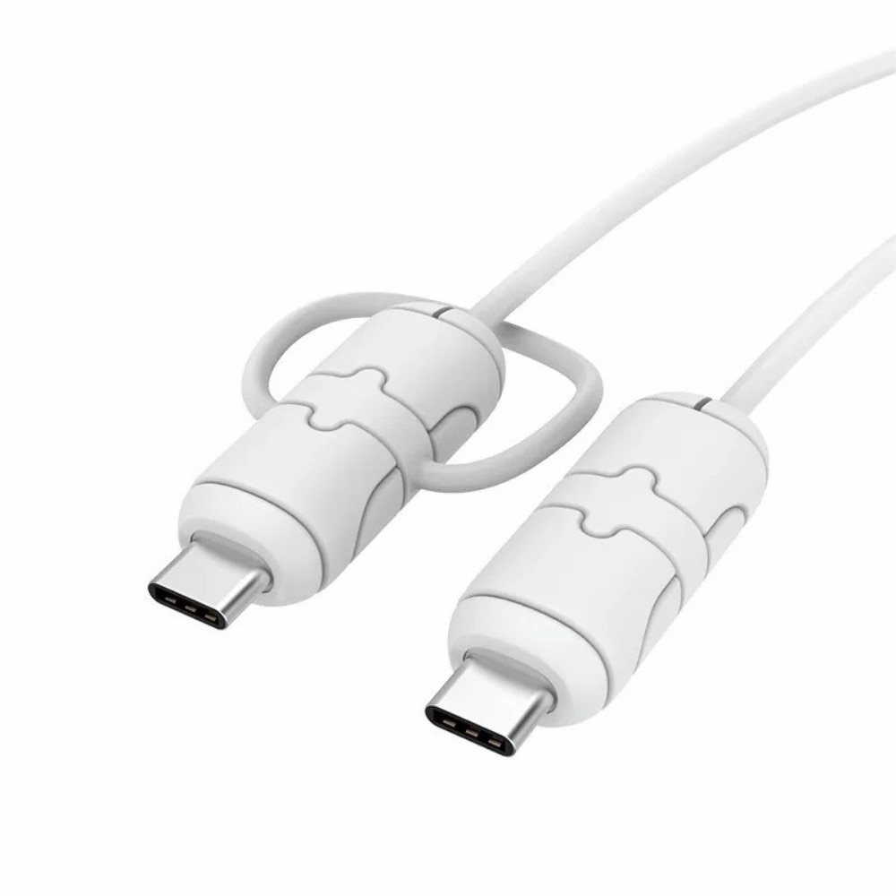 Kabelskydd för USB-C till USB-C kabel vit