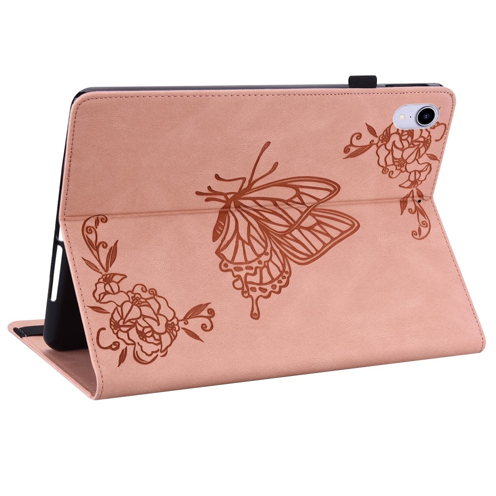 Läderfodral Fjärilar Apple iPad Mini 7th Gen (2024) Rosa