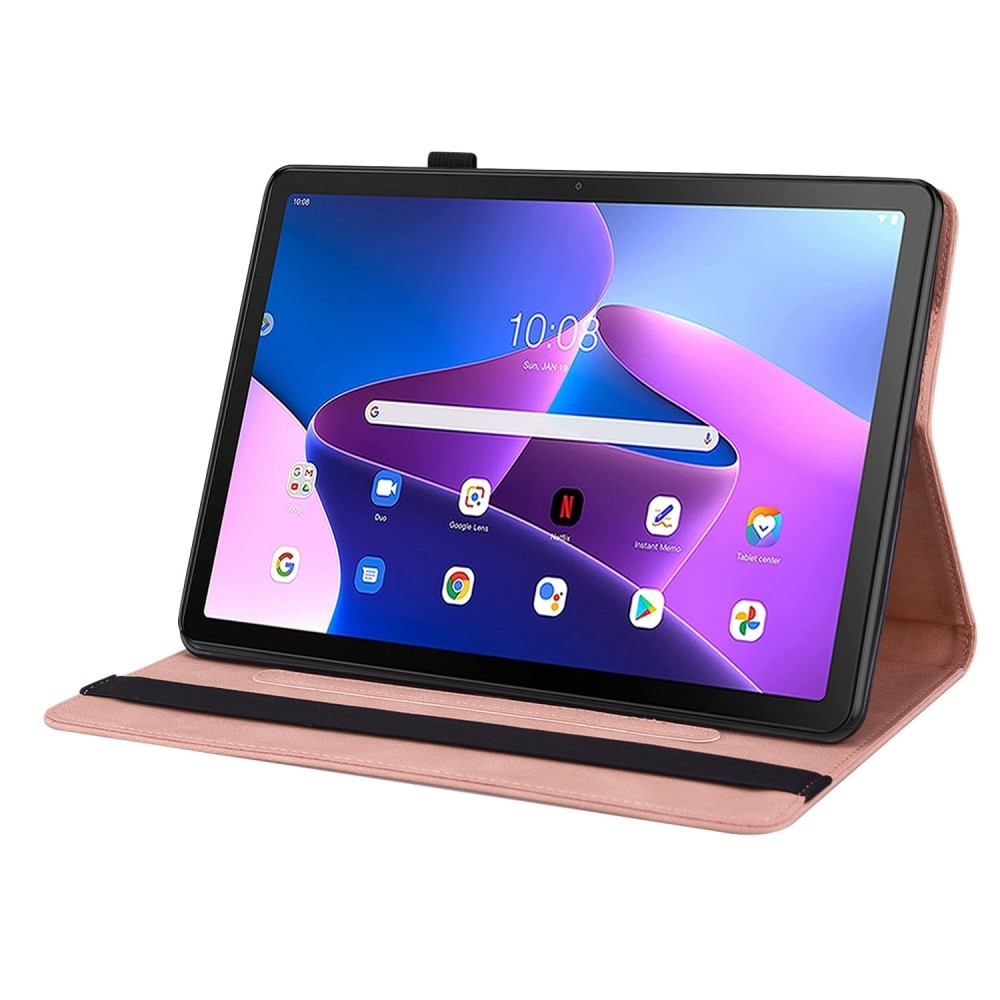 Läderfodral Fjärilar Lenovo Tab M10 Plus (3rd gen) rosa