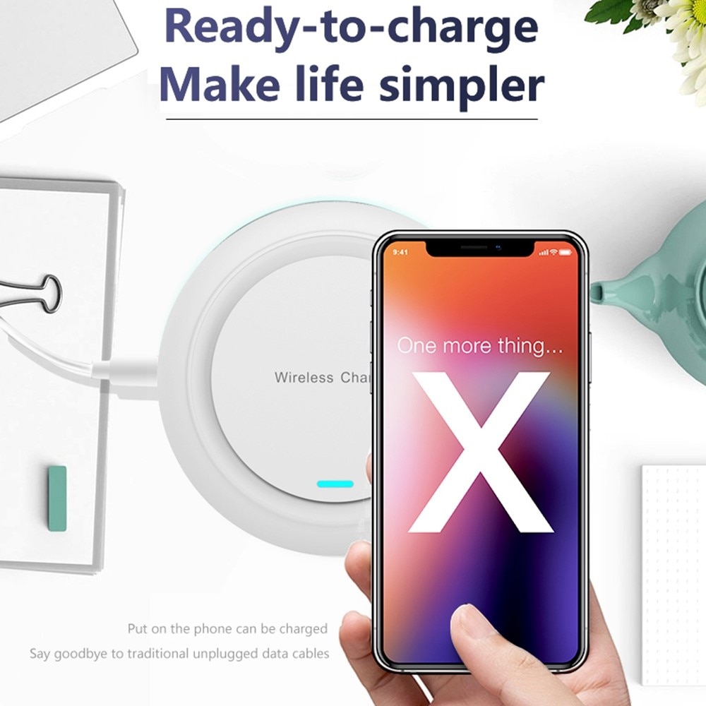 15W Trådlös Laddningsplatta vit