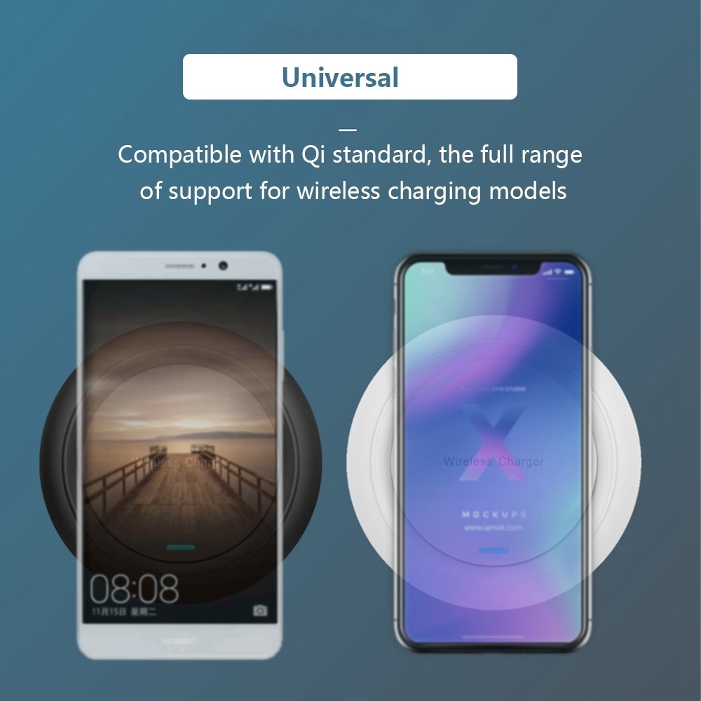 15W Trådlös Laddningsplatta vit