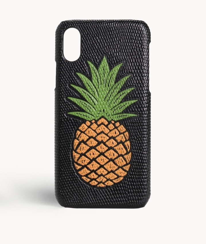 Skal iPhone Xs Max Pineapple Orange Lizard Black