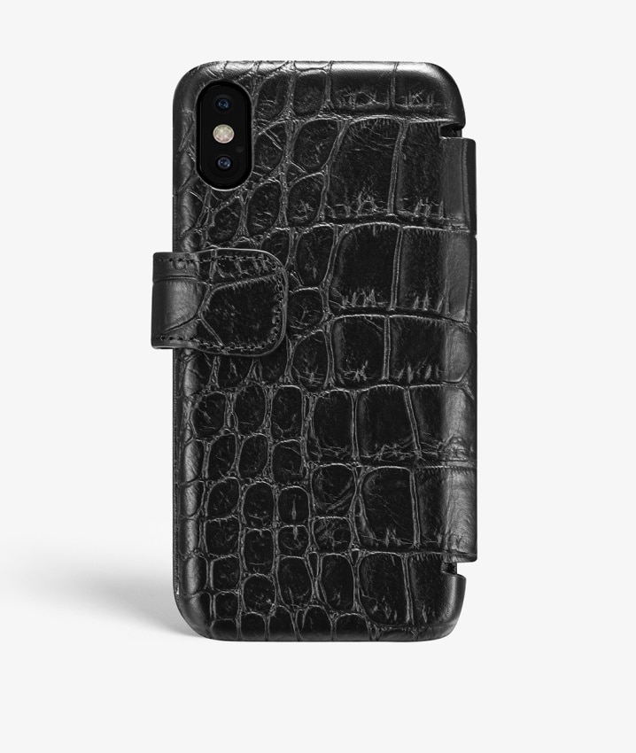 Plånboksfodral iPhone X/XS Lizard Black