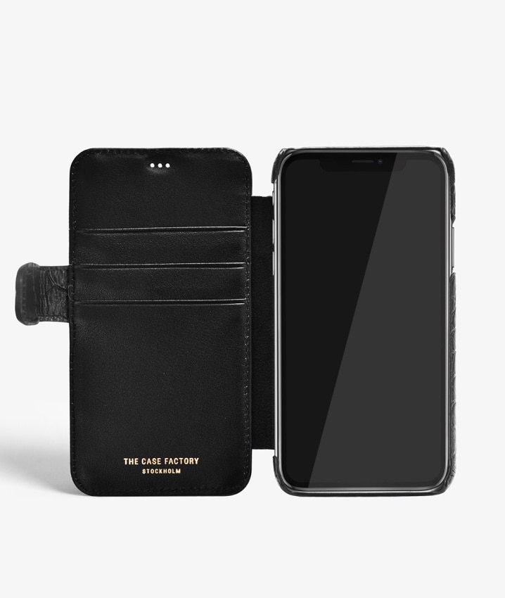 Plånboksfodral iPhone X/XS Lizard Black