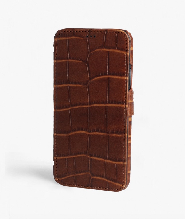 Plånboksfodral iPhone 11 Pro Max Lizard Cognac