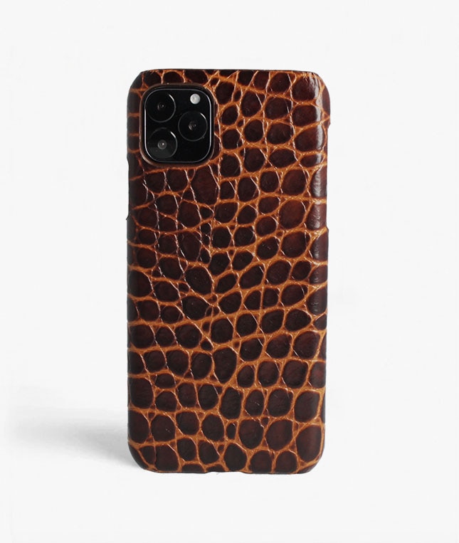 Skal iPhone 11 Pro Max Small Croco Brun