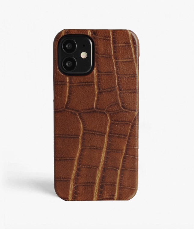 Skal iPhone 12 Mini Croco Brun