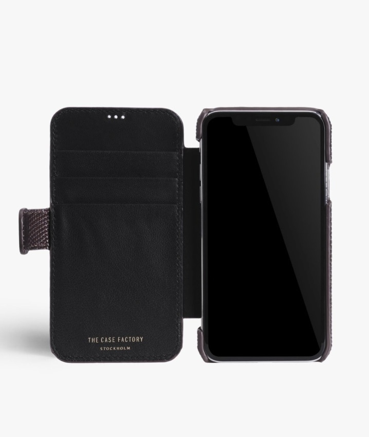 Plånboksfodral iPhone X/XS Lizard Black