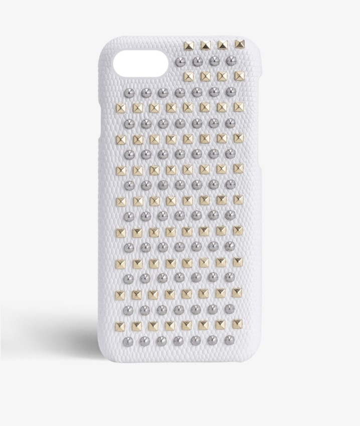 Skal iPhone 7 Mixed Studs Lizard White