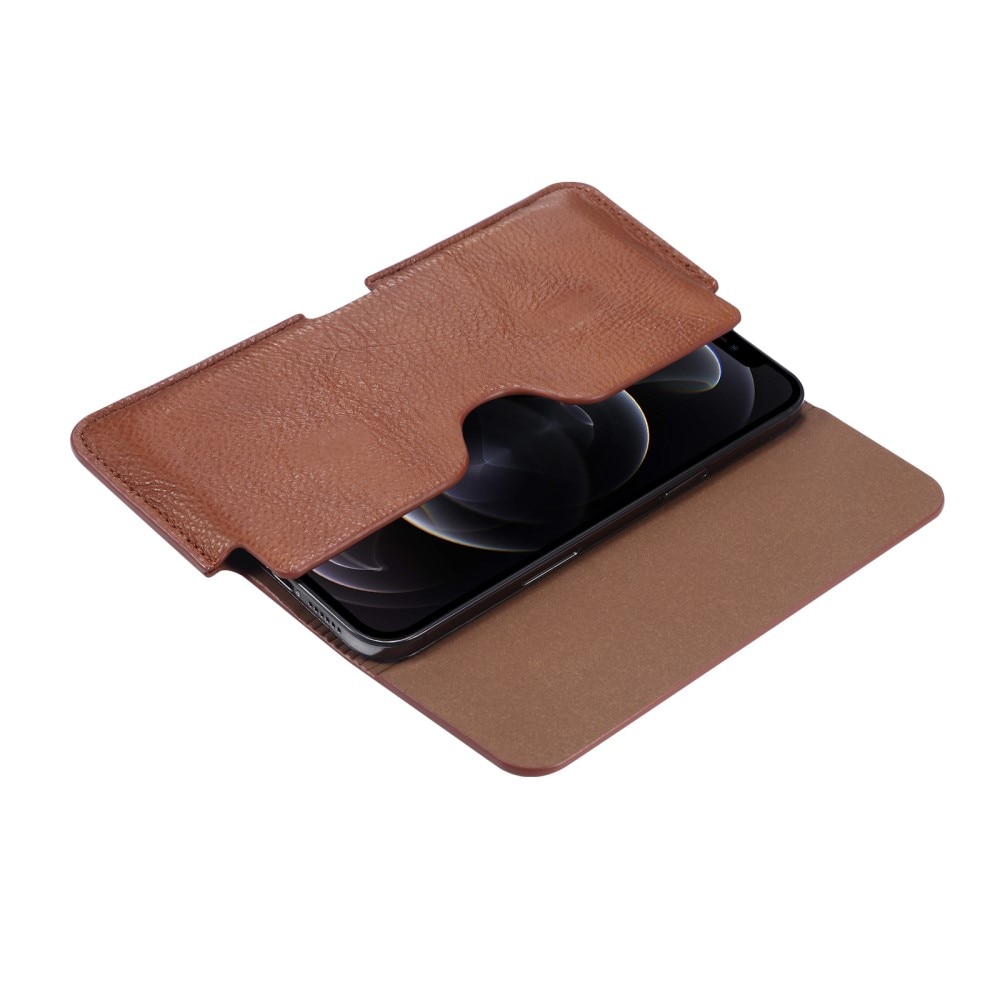 Bältesväska Läder Xiaomi Redmi Note 13 Pro Plus brun