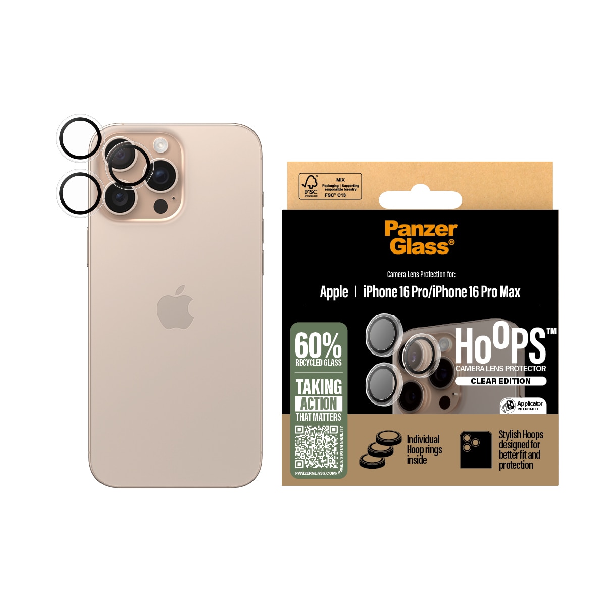 iPhone 16 Pro Hoops Camera Lens Protector Genomskinlig