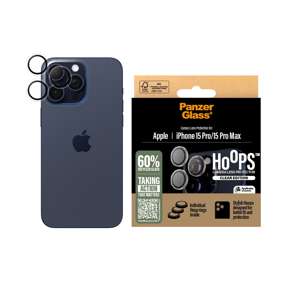 iPhone 15 Pro Max Hoops Camera Lens Protector Clear