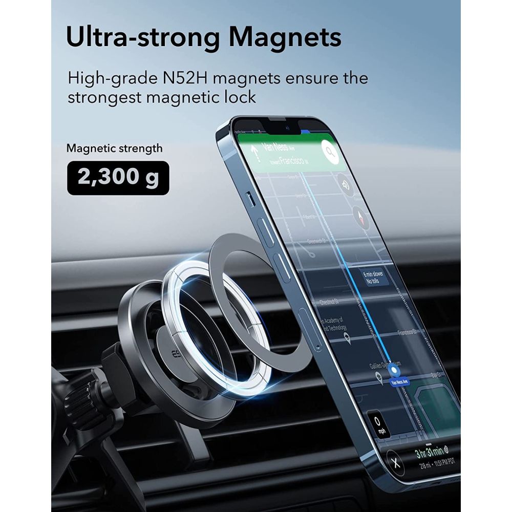 ESR HaloLock Magnetisk MagSafe Justerbar Mobilhållare Svart