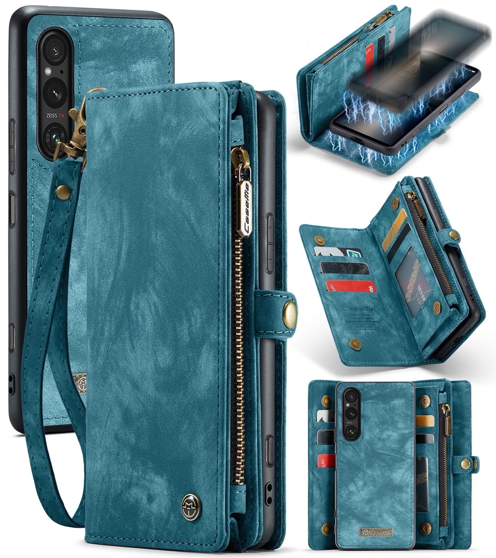 Multi-slot Plånboksfodral Sony Xperia 10 VI blå