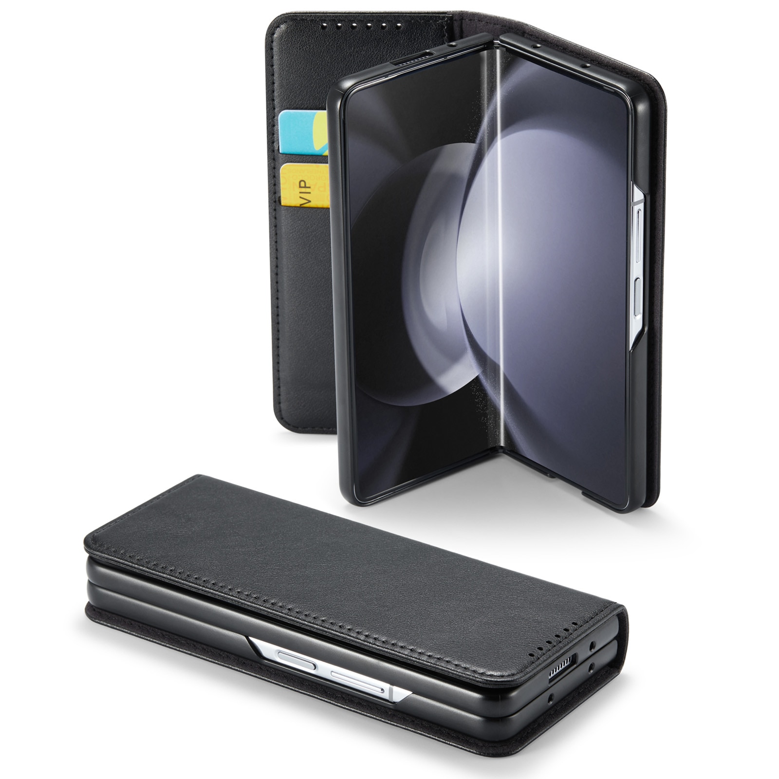 Äkta Läderfodral Samsung Galaxy Z Fold 6 svart