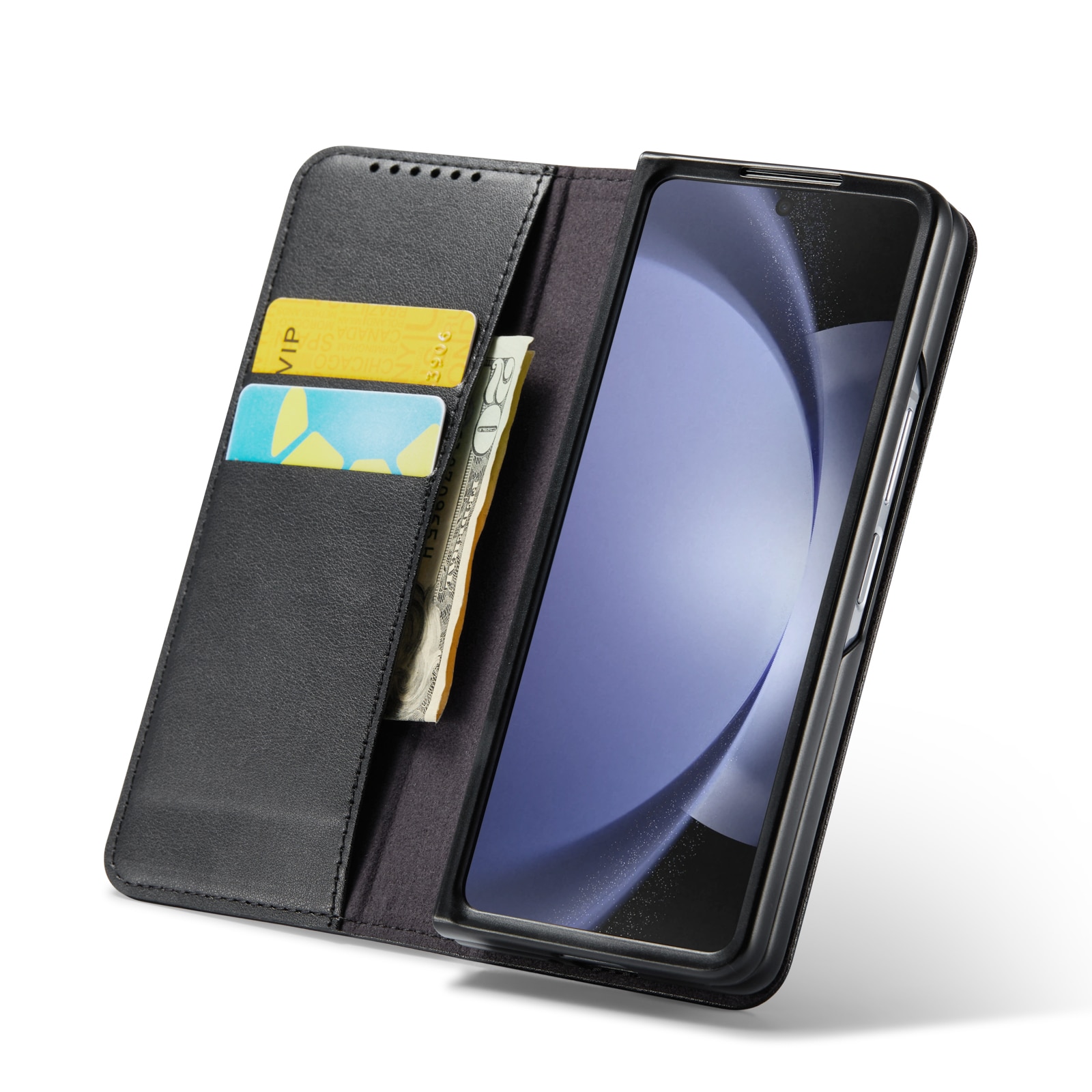 Äkta Läderfodral Samsung Galaxy Z Fold 6 svart