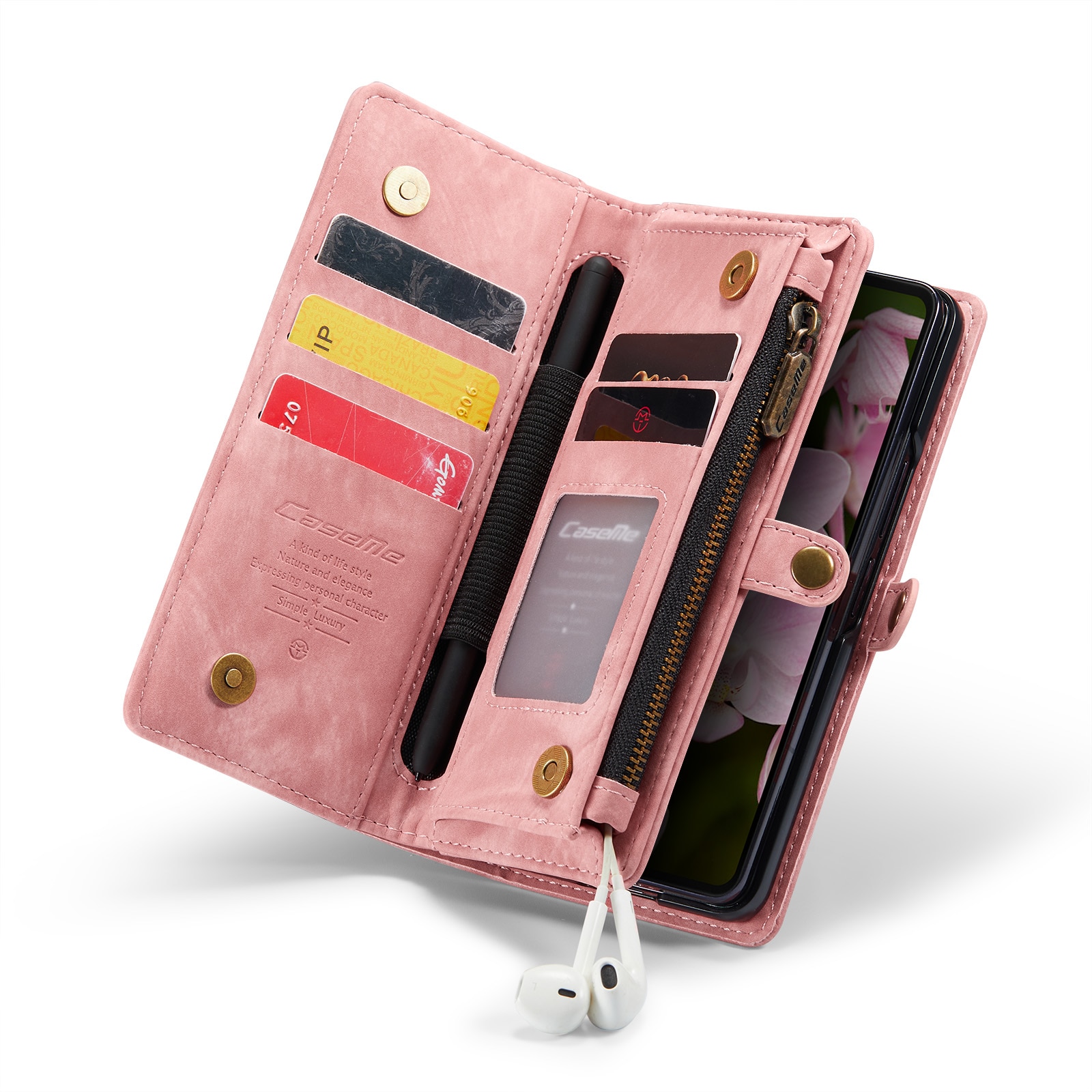 Multi-slot Plånboksfodral Samsung Galaxy Z Fold 6 rosa