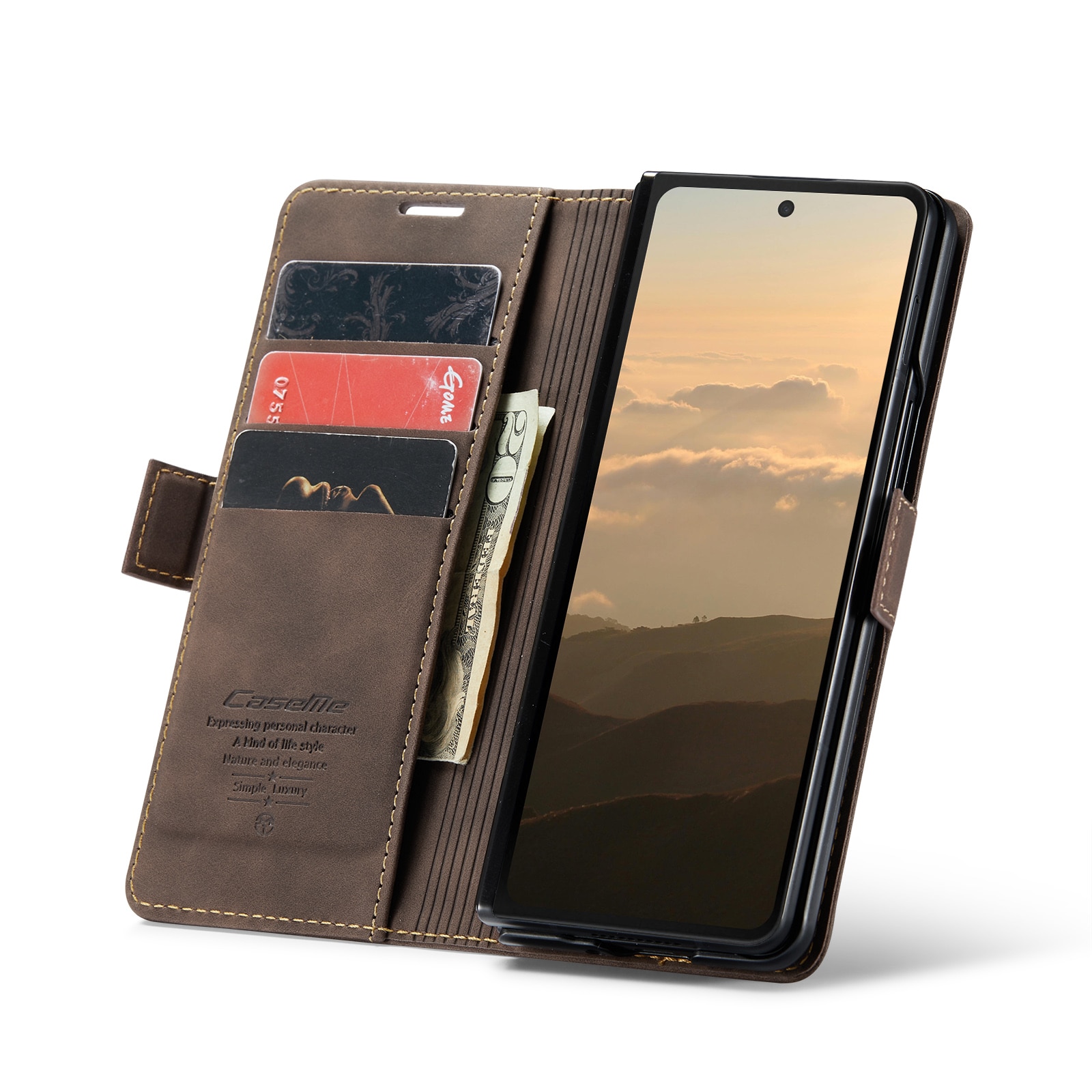 Slim Plånboksfodral Samsung Galaxy Z Fold 6 brun