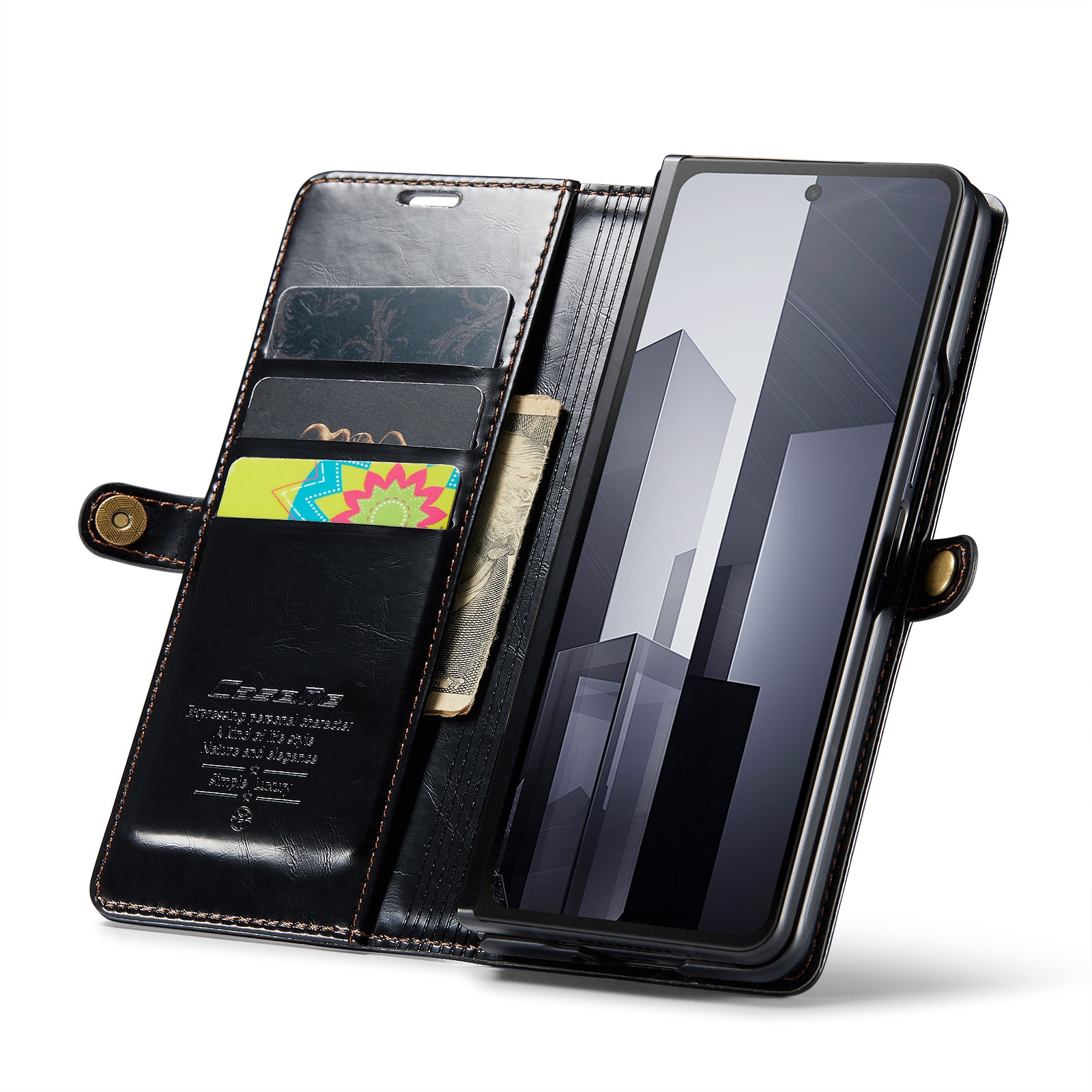 Läderfodral Samsung Galaxy Z Fold 6 svart