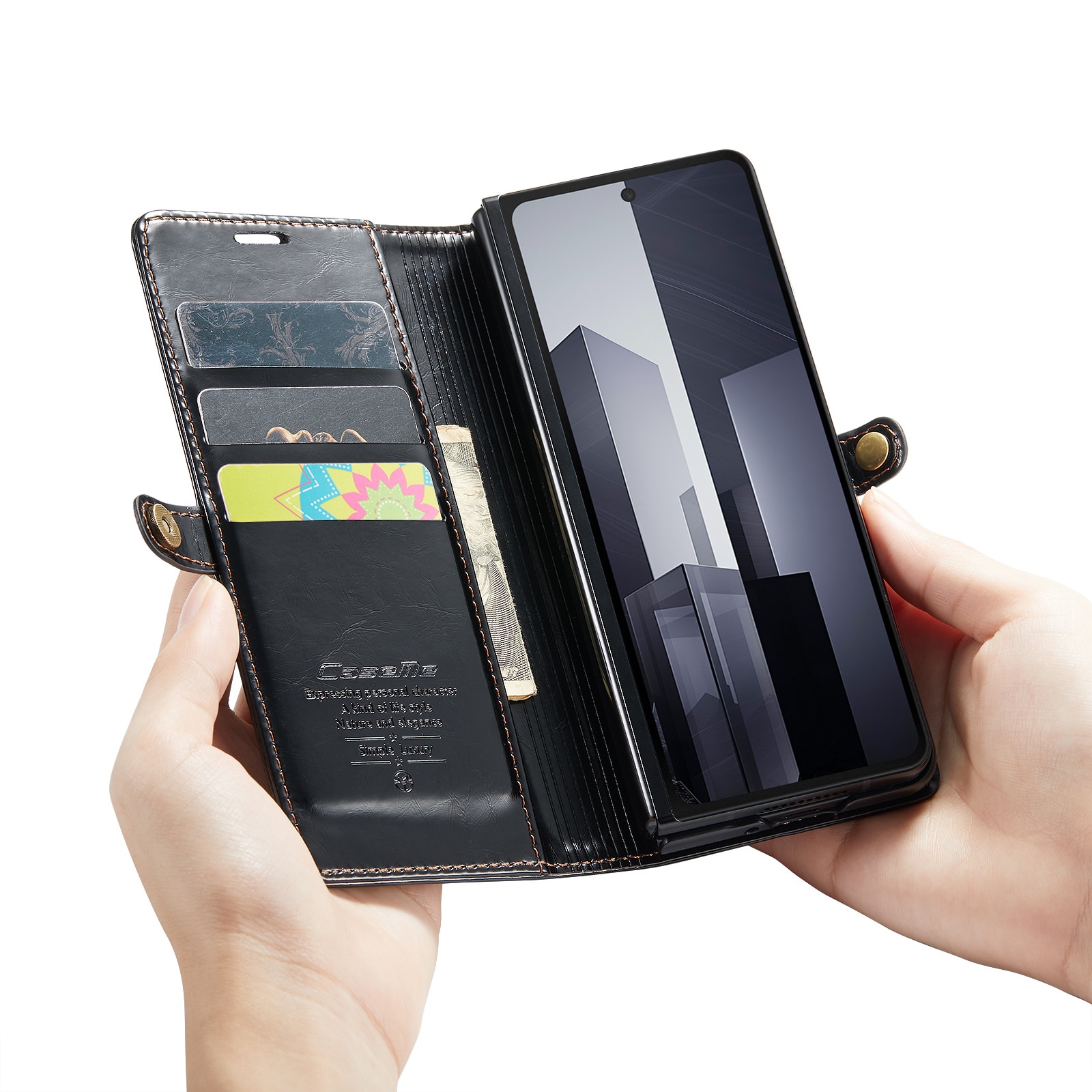 Läderfodral Samsung Galaxy Z Fold 6 svart