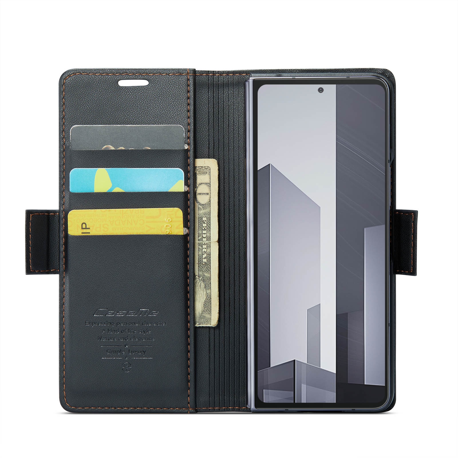 Slim Plånboksfodral RFID-skydd Samsung Galaxy Z Fold 6 svart