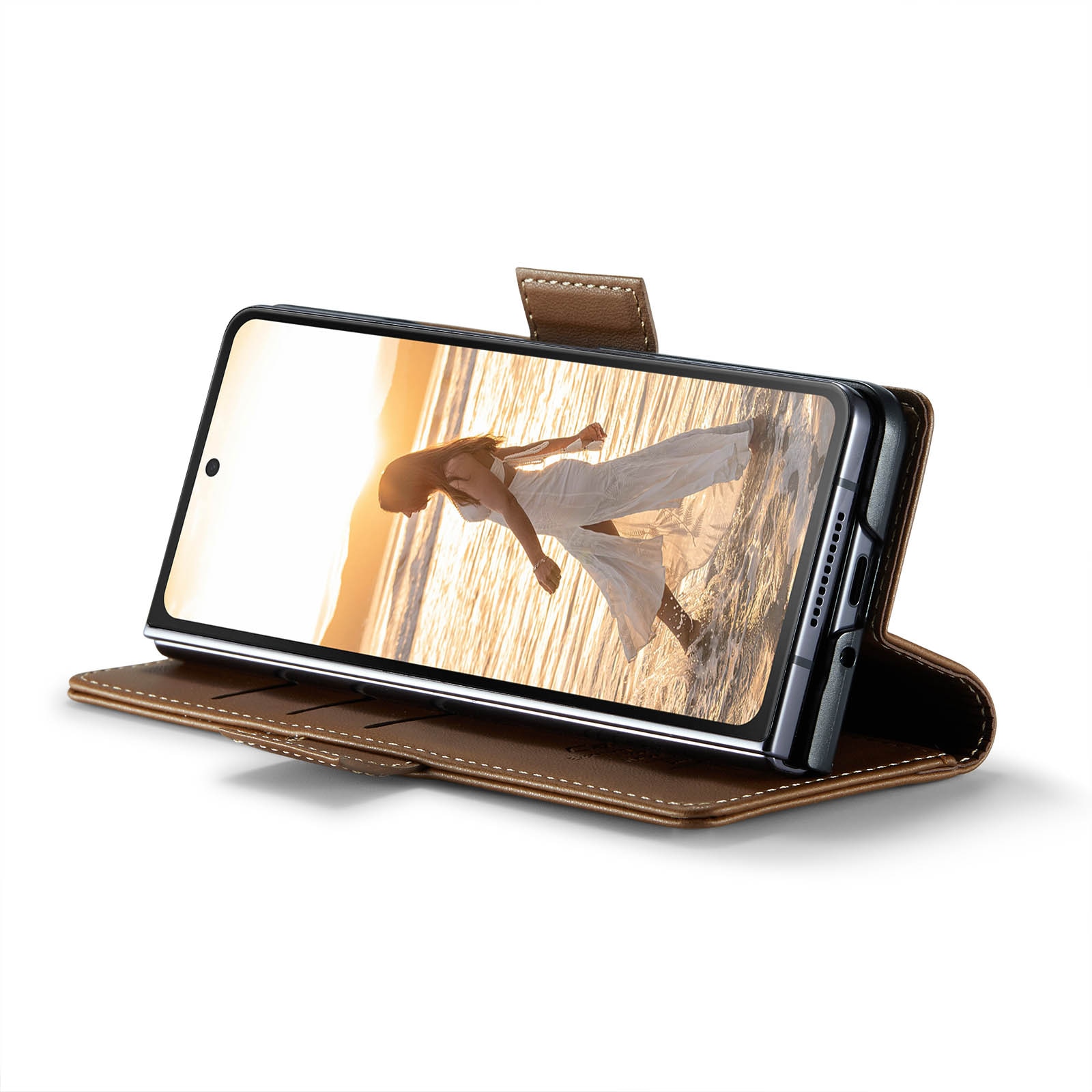 Slim Plånboksfodral RFID-skydd Samsung Galaxy Z Fold 6 brun