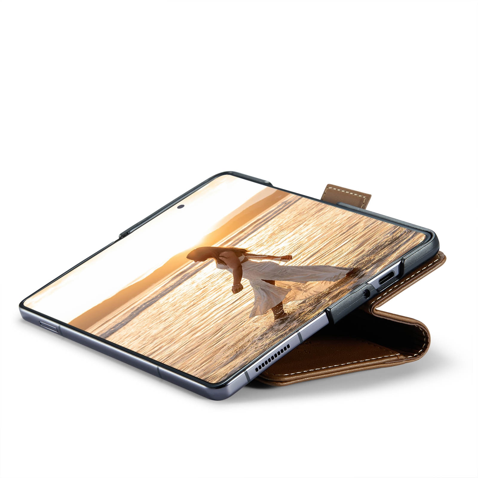 Slim Plånboksfodral RFID-skydd Samsung Galaxy Z Fold 6 brun