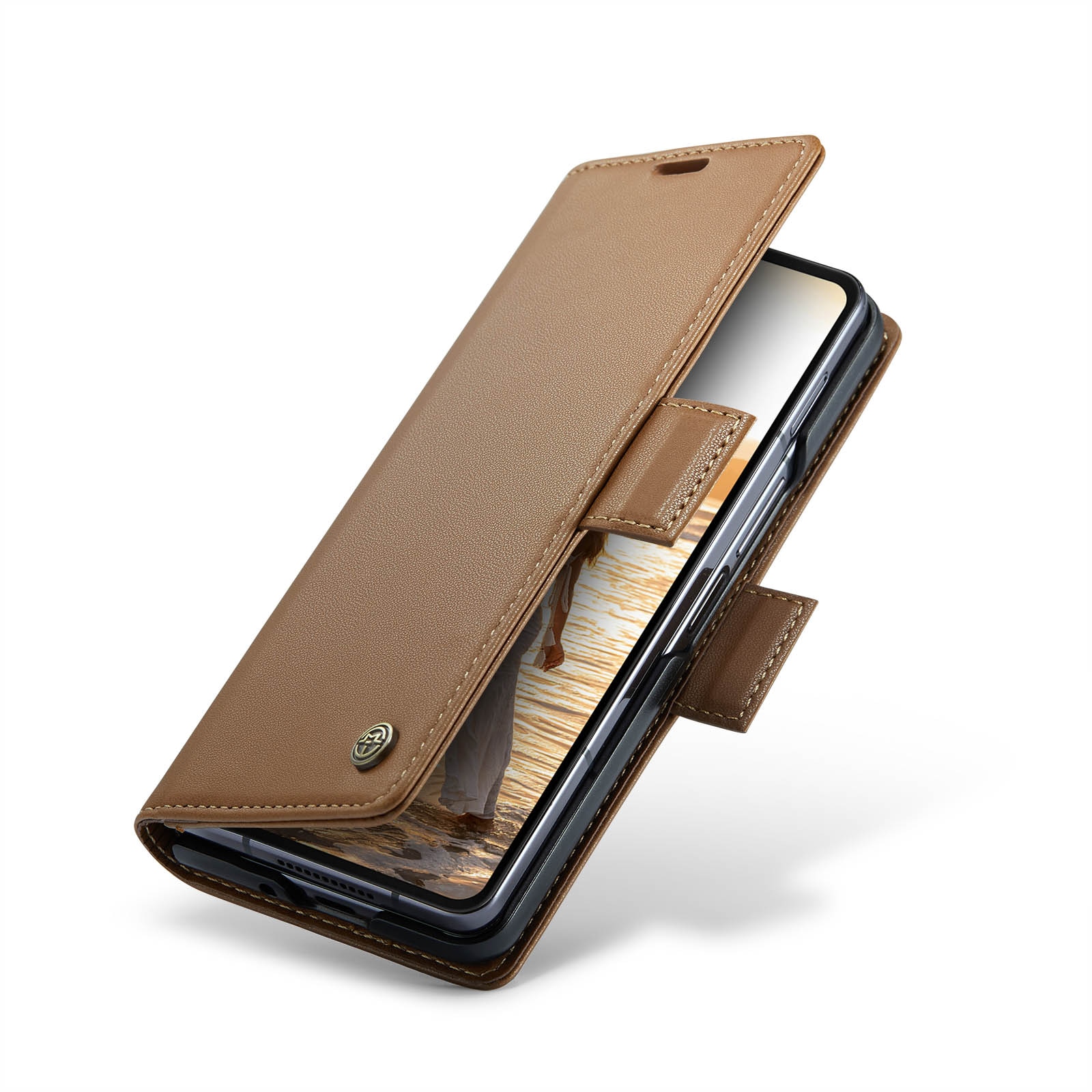 Slim Plånboksfodral RFID-skydd Samsung Galaxy Z Fold 6 brun