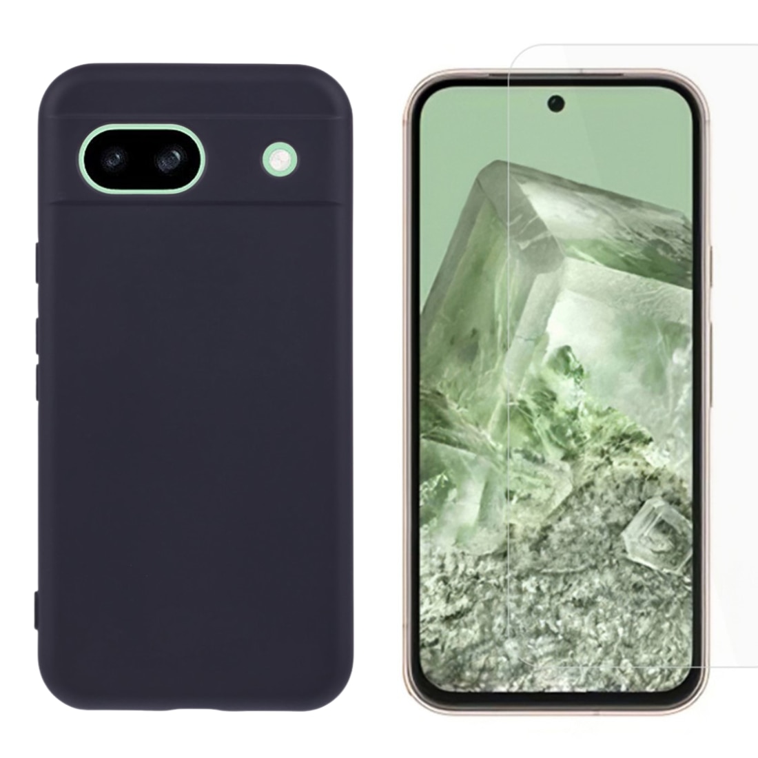 Google Pixel 8a Kit med TPU-skal och Skärmskydd