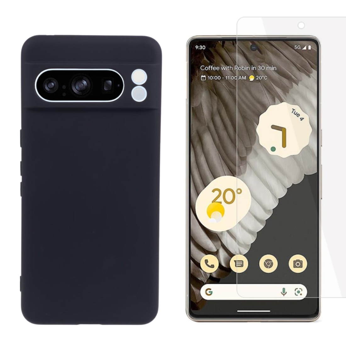 Google Pixel 8 Pro Kit med TPU-skal och Skärmskydd