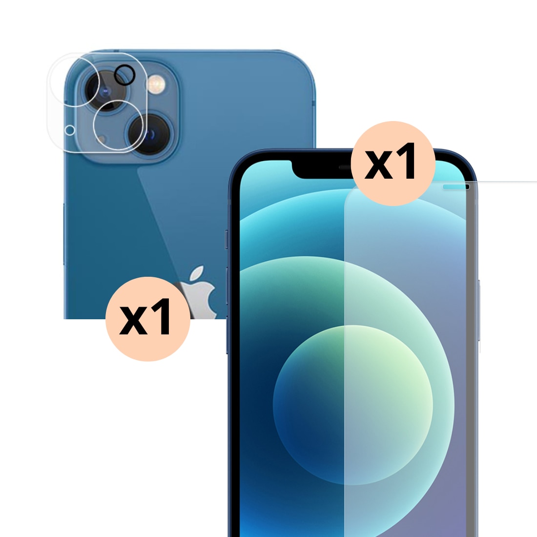 iPhone 14 Kameraskydd och Skärmskydd Härdat Glas