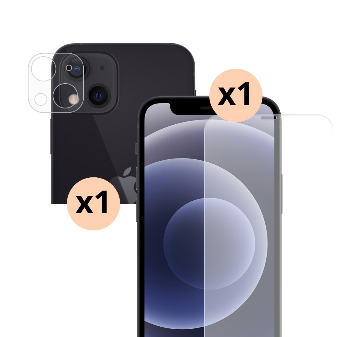 iPhone 13 Kameraskydd och Skärmskydd Härdat Glas
