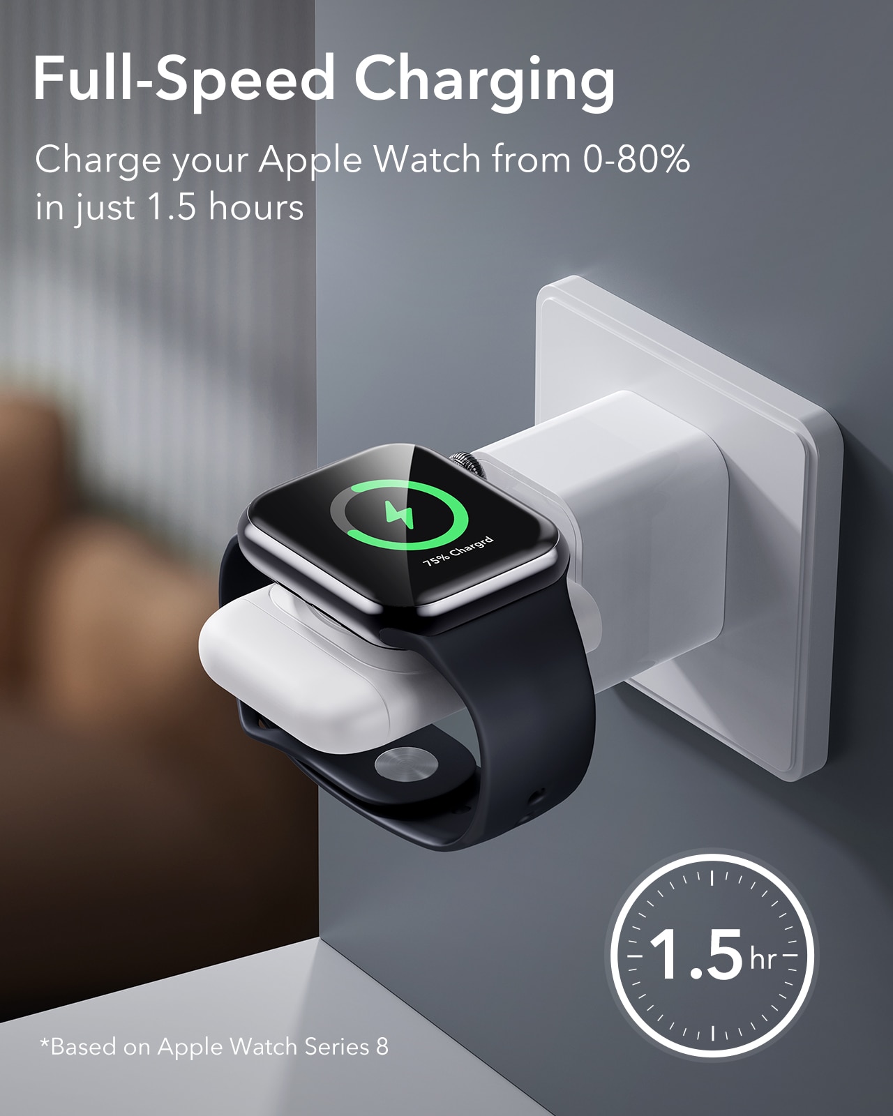 Portabel Apple Watch Laddare vit