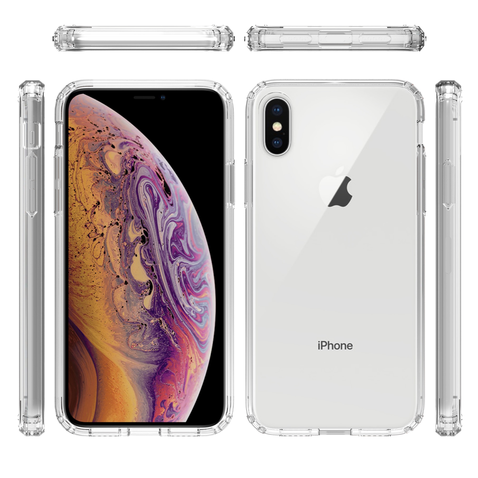 Hybridskal iPhone X/XS Genomskinlig