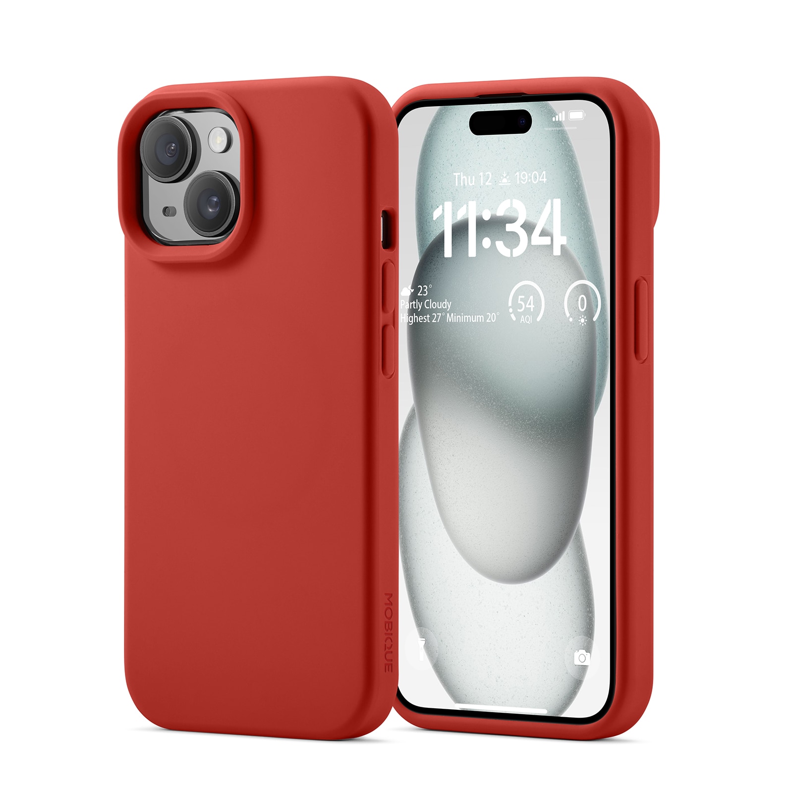 Magnetic Silikonskal iPhone 15 Lava Red