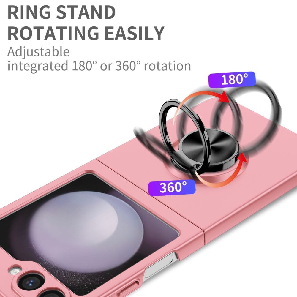 Samsung Galaxy Z Flip 6 skal med magnetisk ringhållare rosa