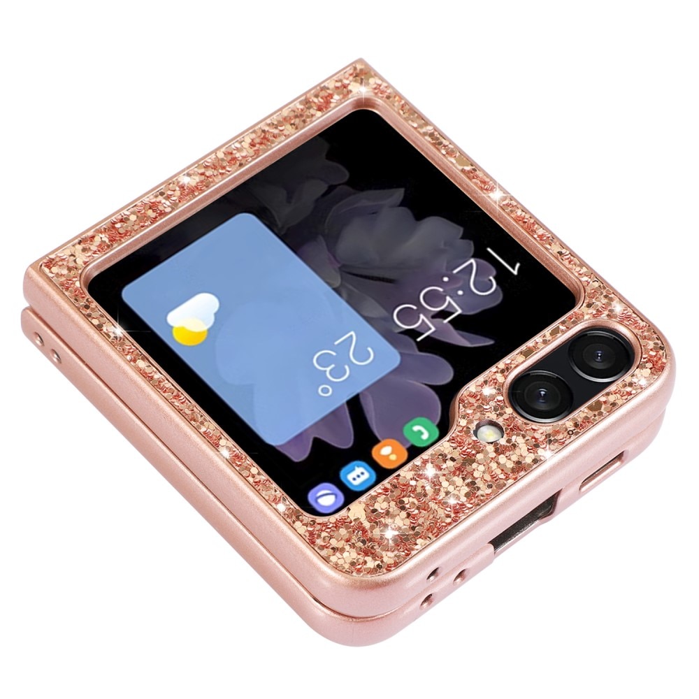 Glitterskal Samsung Galaxy Z Flip 6 roséguld