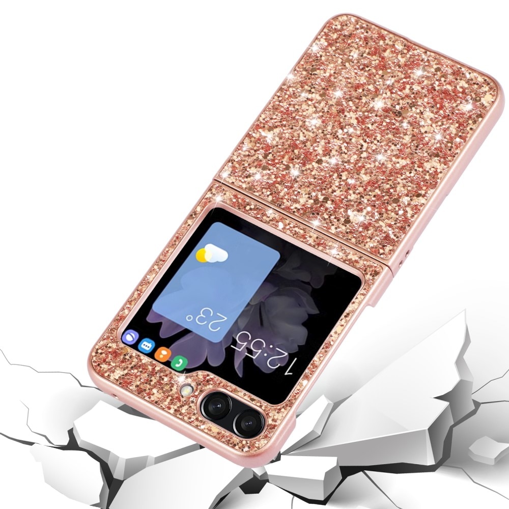 Glitterskal Samsung Galaxy Z Flip 6 roséguld