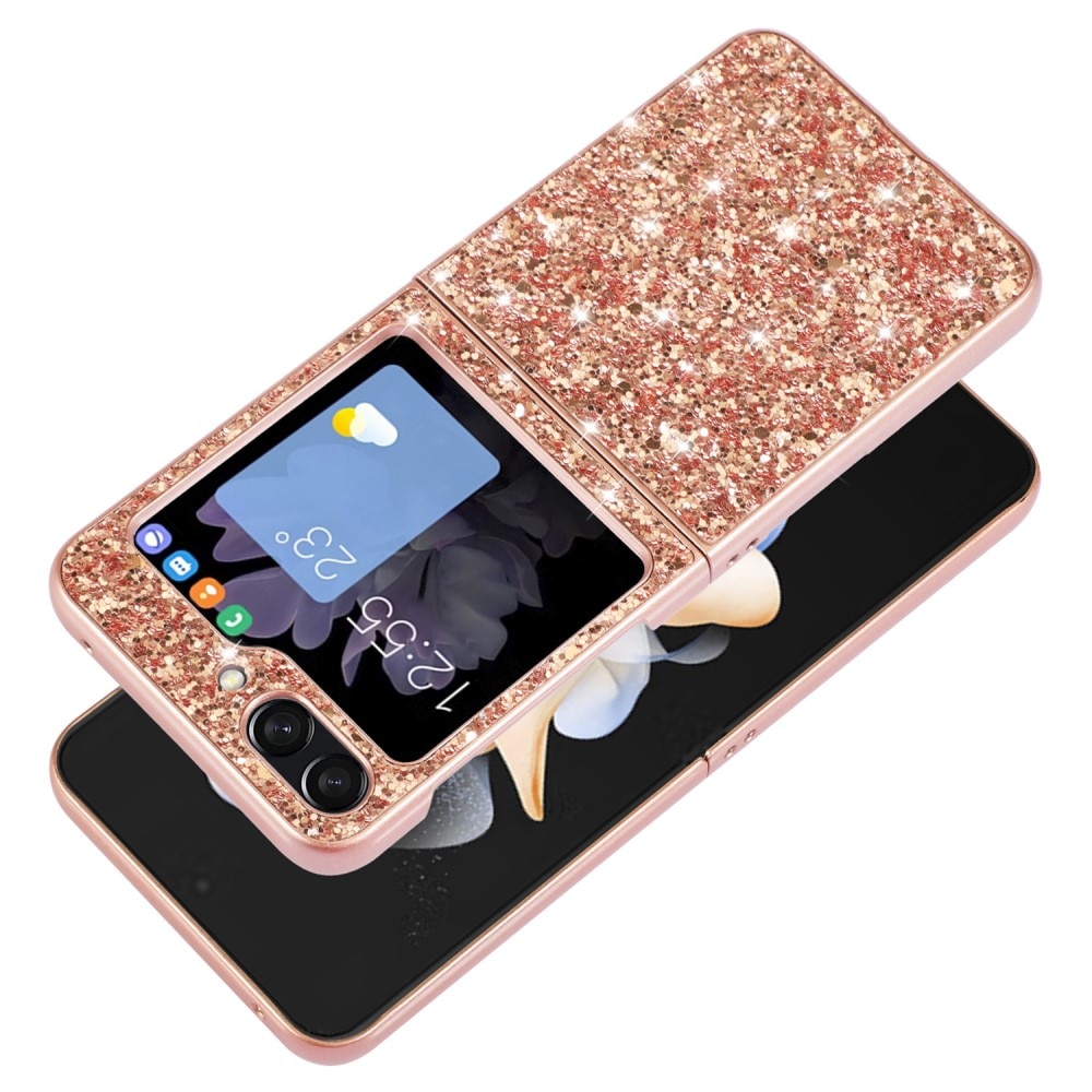 Glitterskal Samsung Galaxy Z Flip 6 roséguld