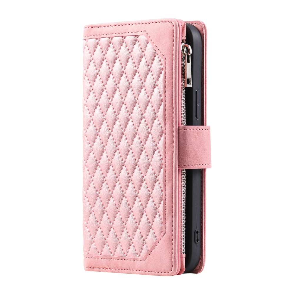 Plånboksväska iPhone 16 Pro Quilted Rosa