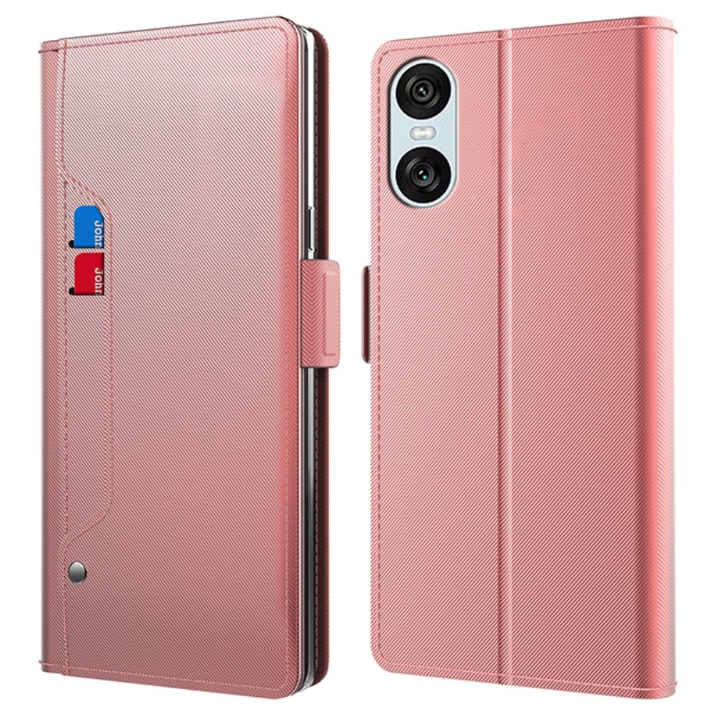 Plånboksfodral Spegel Sony Xperia 10 VI rosa guld