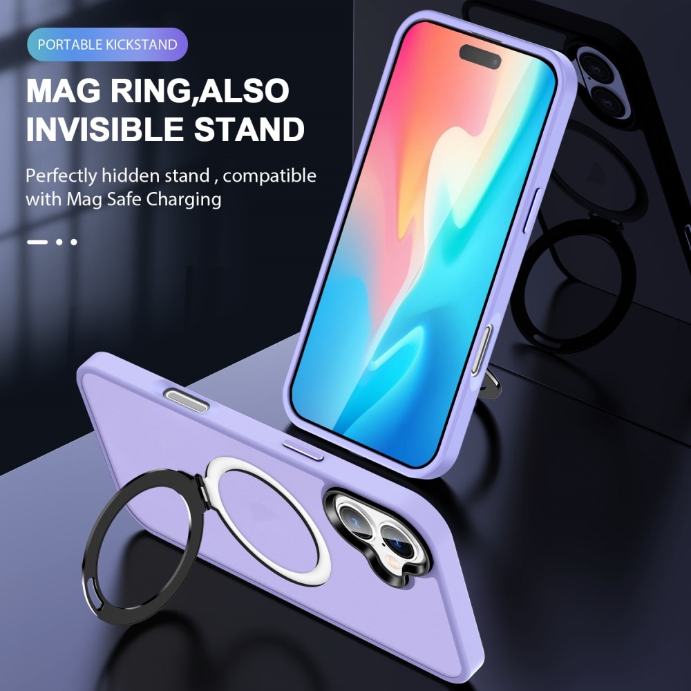 Hybridskal MagSafe Ring iPhone 16 Lila