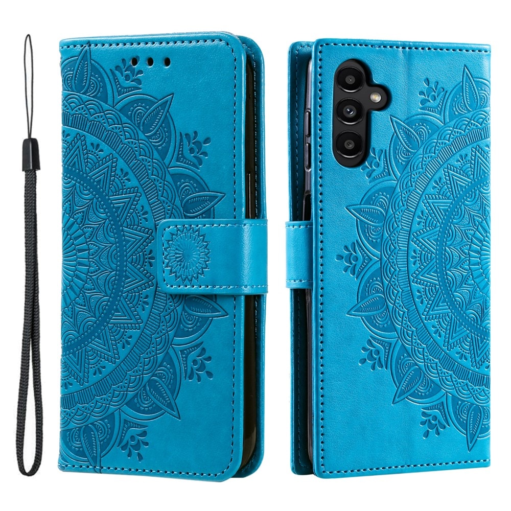 Läderfodral Mandala Samsung Galaxy A16 blå